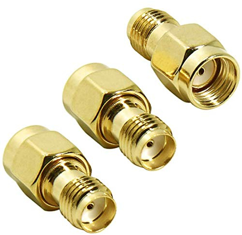 Greluma 3 Stück SMA-Buchse zu RP-SMA Stecker RF Steckeradapter