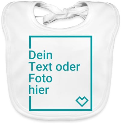 Spreadshirt Babylätzchen personalisiert mit Foto oder Text selbst gestalten | Personalisierbares Baby-Lätzchen aus 100 % Bio-Baumwolle mit Foto oder Text selbst gestalten