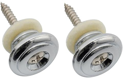 Musiclily Pro 17mm Groß Gitarren Gurtknöpfe Gurtpins Chrom 2er Set | Stahl ,für E-Gitarre Akustikgitarre Konzertgitarre Ukulele