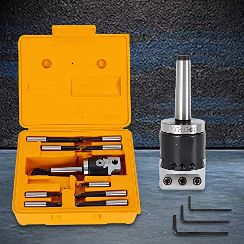 F1-12 Ausdrehkopf Bohrkopf Set MK2/ M10 mit Bohrstangen Fräsmaschine Zubehör Fräswerkzeuge Milling Machine Accessories, 50mm Fräsmaschine Zubehör Set