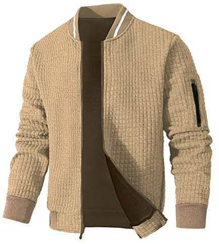 SAVKOOV Mens Lightweight Jacket Casual Bomber Jacket Varsity Coat