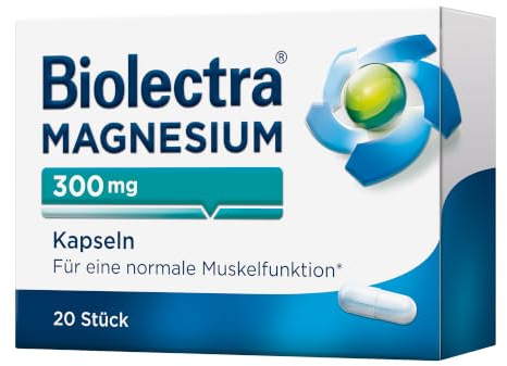 Biolectra Magnesium 300 mg Kapseln 20 Stück: Für eine normale Muskelfunktion, Magnesium-Kapseln, hochdosiert