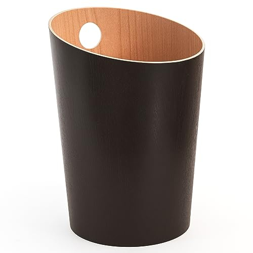 Kazai. Design-Papierkorb 'Bennet' | Einzigartiges Design für Büro, Schlafzimmer, Kinderzimmer u.m. | Mülleimer aus Echtholz-Veneer | Braun