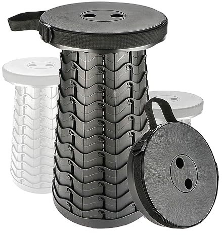 VonLux Teleskophocker Campinghocker Klapphocker Hocker Faltbar Campingstuhl Klappstuhl mit Tragegurt, Leichtgewicht und Extrem Stabil Tragbarer Hocker Falthocker, Belastbarkeit 397 Lbs./180 kg