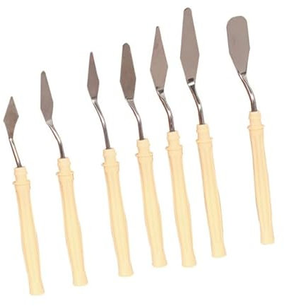 7Pcs Plastic Palette Knife, Oil Painting Mixing Scraper, Painting Pallet Knife, Drawing Spatula, Art Spatula, Palette Painting Tools, Watercolor Painting Accessories