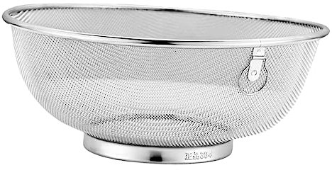 Gogogmee mesh Colander Strainer Basket Sieve strainers and colanders Rice Rinser Strainer Metal Strainer fine mesh Stainless Colander Rice Strainer Stainless Steel Set 26c Sojamilch