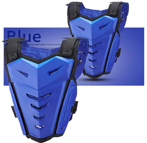 Motorrad-Schutzpanzer for Erwachsene, Rückenprotektor, Brust, Wirbelsäule, Schulter, Arm, Ellenbogen, Knie, Motocross-Protektor, Ski, Skaten, Schutzweste (Color : Blue)