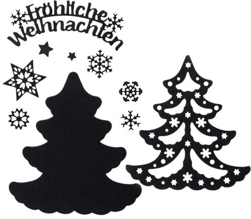 Ideen mit Herz Stanzschablonen | Tannenbaum & Fröhliche Weihnachten | 10 Stück