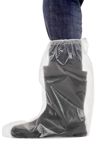 ARESO | Couvre Bottes Imperméable Lot de 40 Unités avec Élastique, Sur Chaussure Jetable en Plastique Transparent, Protege Chaussures Jetables, Surbottes