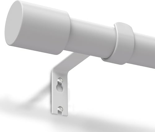 Gardinenstange Weiß 76-152 cm Vorhangstange Verstellbar 19 mm Durchmesser für Schlafzimmer, Wohnzimmer oder Küche von GEEBOBO