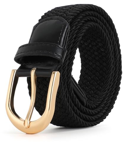 JasGood Geflochtener Stretch Canvas Gürtel Elastischer Casual Gürtel für Herren und Damen