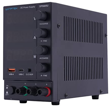 Hochpräzises Regelbares Labornetzgerät DC Labornetzteil Trafo Wandler Inverter 0-60V 0-5A 300W - USB Quick Charge - Kurzschlussschutz - DPS605U - Ideal für Mobiltelefone, Computer