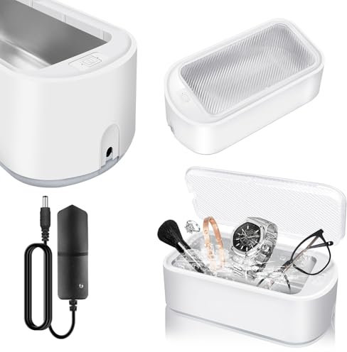 Professional Glasses Cleaner 48,000Hz, 650ML Ultrasonic Cleaner Machine, 304 Stainless Steel Plus PP Material Clean and Safe, 2 Cleaning Modes for Retainers, Rings, Silverware and Dentures