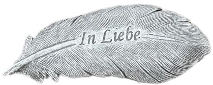 stoneandstyle Grabschmuck Engel Engelsfeder In Liebe, frostfest, Steinguss