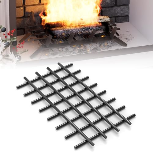 Flamorrow Fireplace Grate Ember Retainer, 16 x 10 Heavy Duty Steel Mesh Grille for Fireplace Grate, Extra Thick 8mm Metal Ember Retainer Keep Burning Embers from Falling, Fits for Fire Pits, Camping