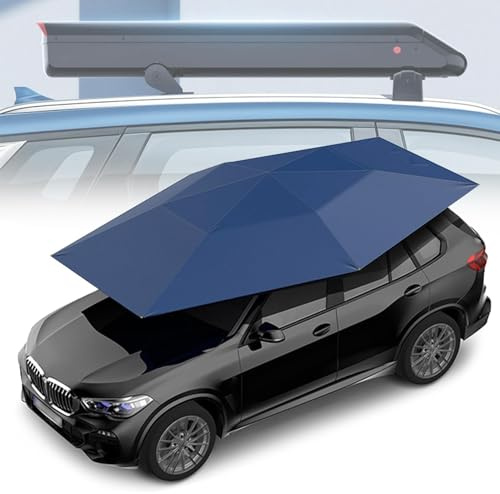 Universal Movable Carport,Folding Car Umbrella Sun Shade Cover Tent,Fully Automatic Car Umbrella Roof Top Sun Shade Cover,Movable Carport,5000mAh Lithium Battery,with Remote Control and Carrying Bag
