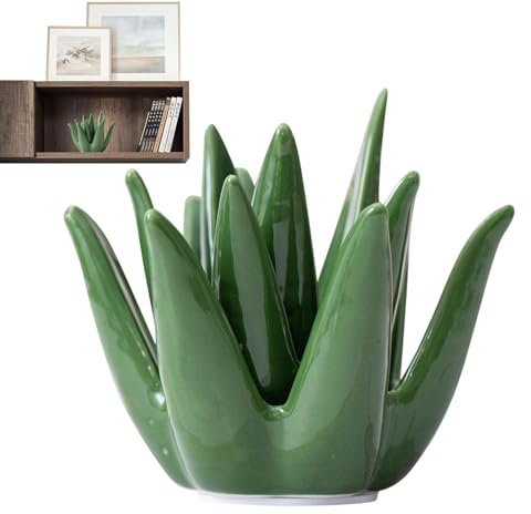 Aloe Plant Ring Holder, Aloe Jewellery Holder - Ceramic Jewellery Ring Organiser, Decorative Jewellery Organiser for Rings/Bracelets/Earrings/Jewellery Organiser, Festival Decoration for Women and