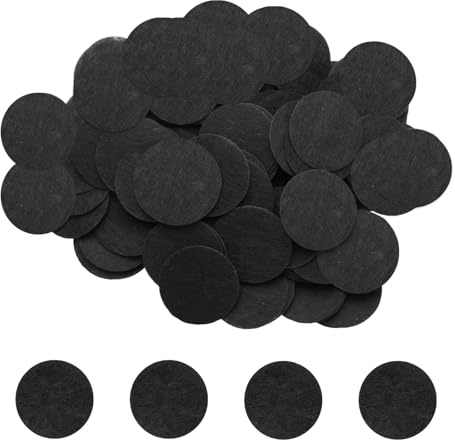 QUARKZMAN 500pz Cerchi in Feltro Rotondi, 50mm 2 Feltro Pre-tagliato per Artigianato Non Tessuto Mini Cerchi in Feltro per Progetti di Cucito Fai da Te Artigianato, Nero
