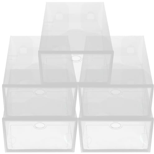 Alipis 5 Scatole Portascarpe Impilabili Organizer Salvaspazio Facili Da Organizzare Per La Casa Il Dormitorio E La Camera Da Letto