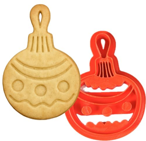 Taglia Biscotti Pallina di Natale - Tagliabiscotti Natalizio in PLA 8,4X5,9 cm - Idea Regalo Fatti a Mano - Stampo 3D Handmade da Instile3D
