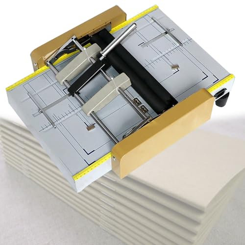 Plieuse-agrafeuse A3, reliure électrique, pliage de livrets (max. 31,5 x 44 cm) pour usine, école, maison, église, brochures, manuels, invitations,Yellow