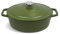 QULINART - Casseruola ovale in ghisa 4,7 l, coperchio in ghisa con manico in acciaio inox senza PFOA, adatta a tutti i piani cottura, tra cui induzione, forno, frigorifero, congelatore, lavatrice