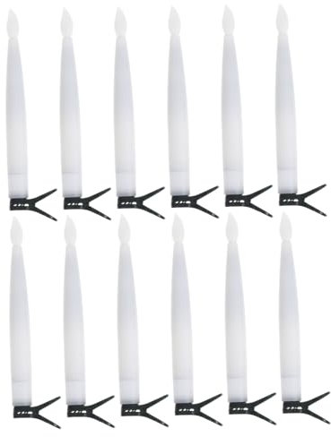 Operitacx 12 Stück Led Weihnachtsbaumkerzen Aus Kunststoff Mit Mattierten Warmweiß Leds Weihnachtsbaum Dekoration Zum Aufhängen Mit Clips Haken Und 20m Angelschnur Für Weihnachts Und Halloween Feiern