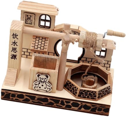 YARNOW Modèle de Puit Bois Décoratif Miniature pour Bureau et Maison Accessoire de Simulation Élégant Décoratif Bois pour Adultes