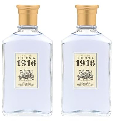 1916 - Lavanda Mediterránea 2 x 200 ml, Agua de Colonia Hombre y Mujer, Perfume Unisex, Eau de Toilette Masculina y Femenina, Fragancia Fresca y Floral, Aroma de Larga Duración