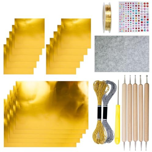 Generisch Foglio di alluminio per fai da te, fogli di pellicola per lavori fai da te, per bricolage con effetto luccicante, per progetti artistici