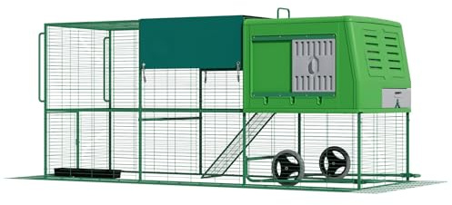Agrarzone Mobiler Hühnerstall Kunststoff Egg Palace Hühner Geflügel Stall | 4-6 Hühner, Auslauf, Räder, milbenhemmend, winterfest, Hühnerhaus