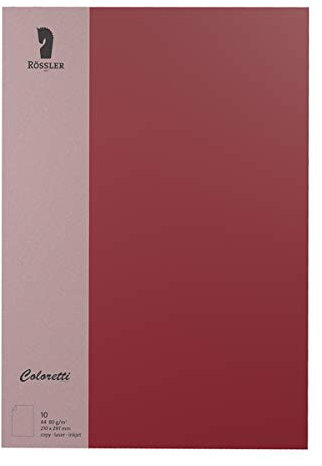 Rössler 220701572 - Coloretti Briefpapier, 80g/m², DIN A4, rosso, 10 Blatt