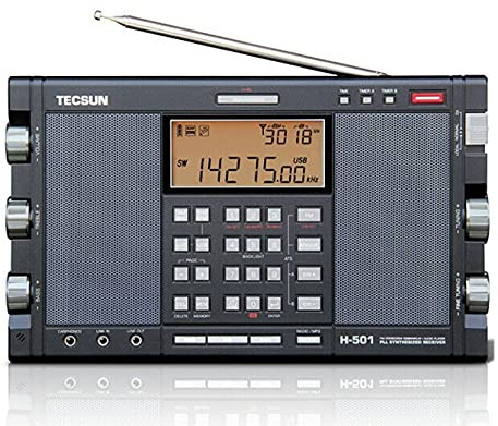 Tecsun H501 Digital Worldband AM/FM Shortwave Longwave Radio with SSB Reception, Dual Speakers, & MP3 Player, Matte Black