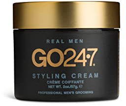 GO247 Styling Cream - Medium Hold Matte Finish Styling Cream for Men - Controls Frizz & Flyaways - Ideal for Natural, Flexible Styles - Perfect for Short to Medium Hair, 2 Oz