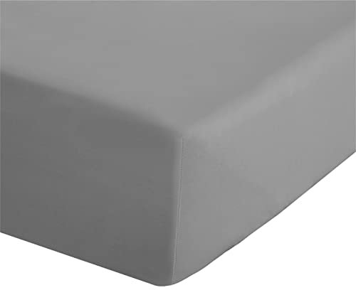 Catherine Lansfield Easy Iron Percale Single Fitted Sheet Grey