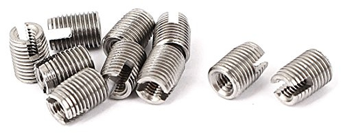 sourcing map 10pcs Filet rapporté autotaraudeur M4,5 x M2,5 Inserts filetés en acier inoxydable