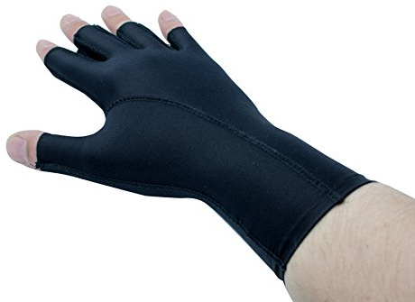 AFH Webshop EDEMA Light | 3/4 Finger | Ödem Handschuh | verschiedene Größen | 2 Farben | Kompressionshandschuh | für die Hand (Medium, beige)