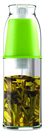 Fackelmann Bomba para Aceite o Vinagre, Pulverizador para Aliñar Ensaladas, Cristal, Verde y Transparente, 18.5x6.2x6cm