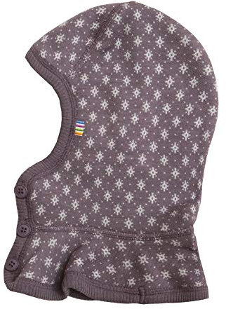 Joha Baby Kinder Mädchen Schalmütze aufknöpfbar Balaclava Merino-Wolle, Größe:48, Farbe:Pflaume