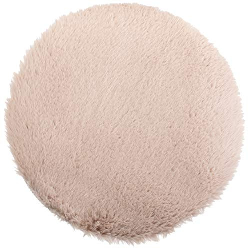 Brandsseller Coussin d'Assise Tapis Ø 38 cm Imitation Fourrure d'agneau Ronde Fourrure synthétique Tapis à Poils Longs Garniture en Fourrure d'agneau Imitation Mouton - Taupe/Beige
