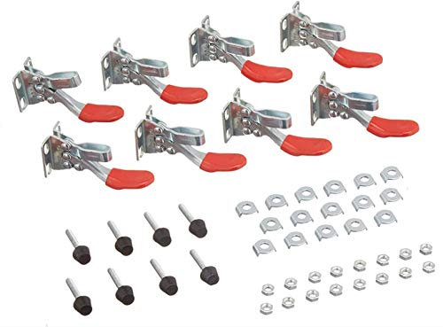 feedal GH-201 Lot de 8 Pinces de Serrage à Bascule Horizontales Antidérapantes à Dégagement Rapide Capacité de 30 kg pour Fonctionnement de Machines, Travail du Bois, Soudure, Moulage