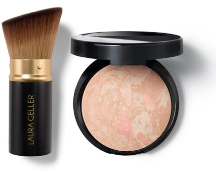 LAURA GELLER NEW YORK 59mm Baked Balance-n-Brighten Foundation with Kabuki Brush Makeup Set, Porcelain