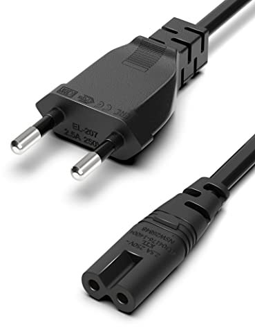 BICMICE 3M Netzkabel Stromkabel Strom Kabel Stecker Typ C Eurostecker auf C7 Buchse Euro-Netzkabel Kleingerätekabel Euro 8 TV Blu-Ray Haushaltsgeräte Netzteile - Schwarz