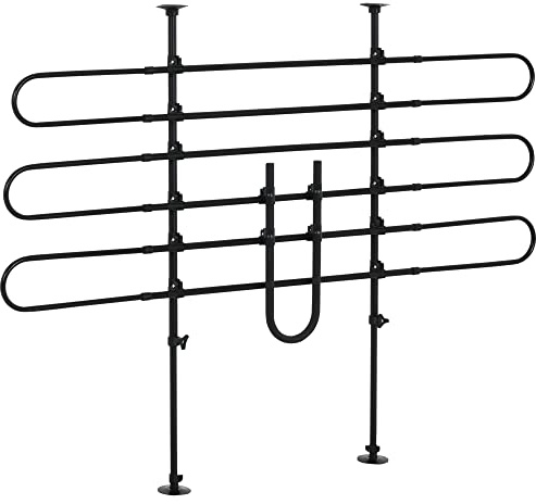 PawHut Grille de séparation Voiture pour Chien réglable, Largeur : 87-135 cm, Hauteur : 85-120 cm, barrière de sécurité Universelle en Acier, pour Coffre de Voiture pour Chien, Noir