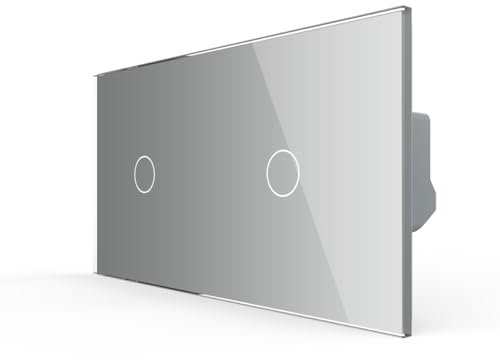 LIVOLO Touch Lichtschalter und Wechselschalter/Kreuzschalter mit LED Kontrollleuchte für UP inkl. Glasrahmen in Grau