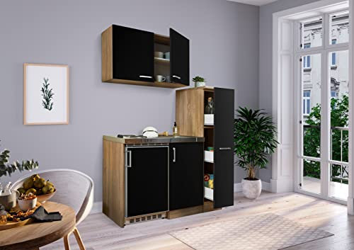 Kök minikök singlekkök Pantry ek svart Levin 130 cm respekta