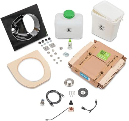 Kildwick MiniLoo Bausatz Campingtoilette/Komposttoilette, Trockentoilette, robust, nachhaltig, ohne Chemie und Wasser, autark (mit 5V Lüfter, schwarz)