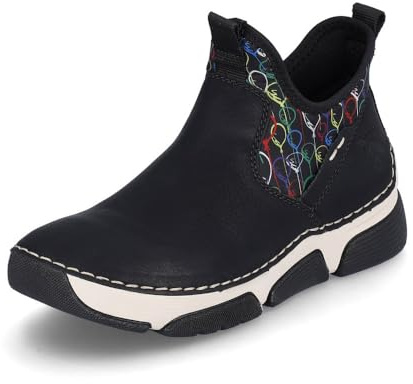 Rieker Damen Slip-On Sneaker 45957, Frauen Halbschuhe,straßenschuhe,Strassenschuhe,Freizeitschuhe,Turnschuhe,Laufschuhe,schwarz (00),41 EU / 7.5 UK