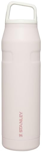 STANLEY IceFlow Cap and Carry+ Water Bottle 36 OZ | Wide Mouth Twist Lid | Lightweight & Leakproof for Travel & Gym | Insulated Stainless Steel | BPA-Free | Rose Quartz Glimmer