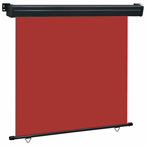 Mengtu Balkon-Seitenmarkise Senkrechtmarkise Außenrollo Balkonrollo Markise Sonnenschutzrollo Sonnenschutz Sichtschutz Windschutz 160 × 250 cm Rot Garten Möbel